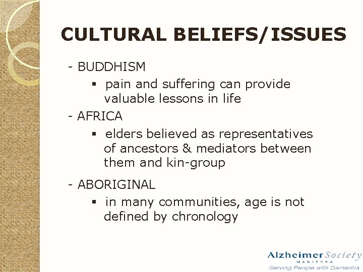 CULTURAL BELIEFS/ISSUES - BUDDHISM § pain and suffering can provide valuable lessons in life