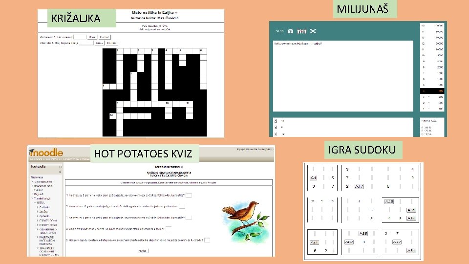 KRIŽALJKA HOT POTATOES KVIZ MILIJUNAŠ IGRA SUDOKU 