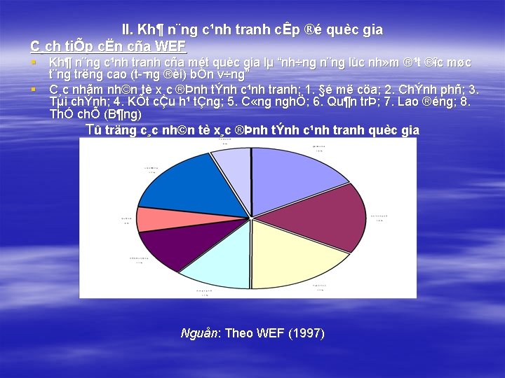 II. Kh¶ n¨ng c¹nh tranh cÊp ®é quèc gia C¸ch tiÕp cËn cña WEF