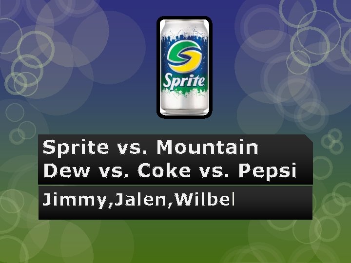 Sprite vs. Mountain Dew vs. Coke vs. Pepsi Jimmy, Jalen, Wilbel 