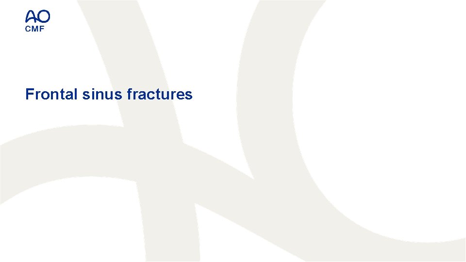 Frontal sinus fractures 