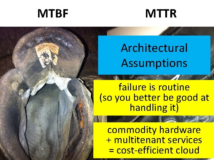 MTBF MTTR Architectural Assumptions failure is routine (so you better be good at handling