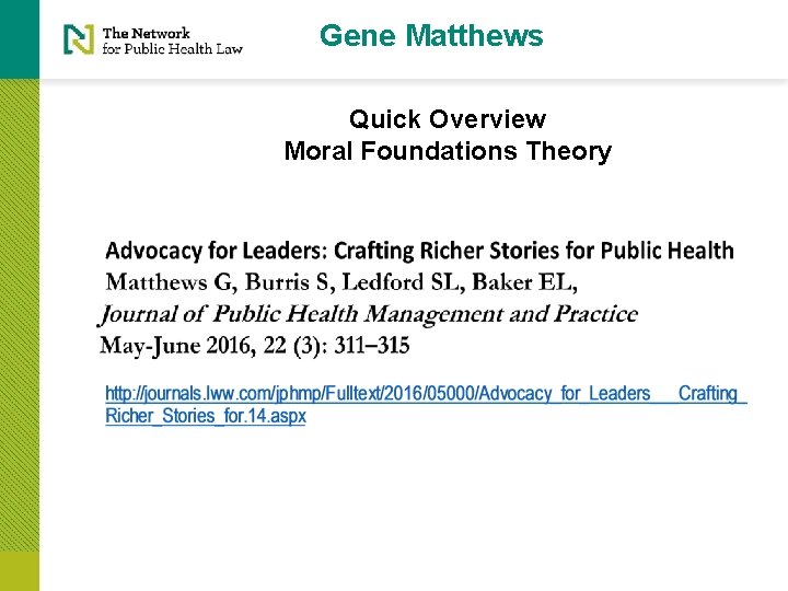 Gene Matthews Quick Overview Moral Foundations Theory 