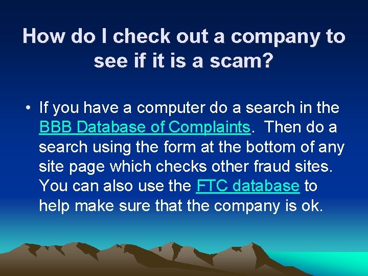 How do I check out a company to see if it is a scam?