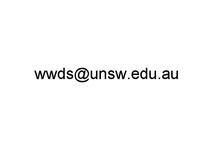 wwds@unsw. edu. au 