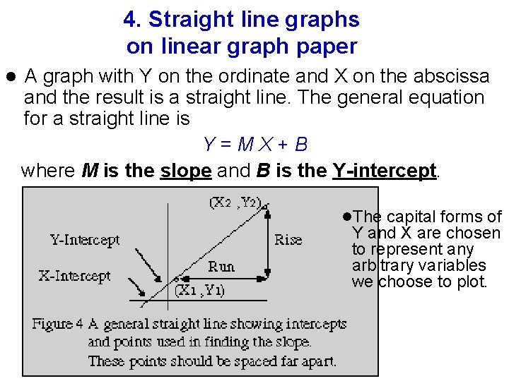 4. Straight line graphs on linear graph paper l A graph with Y on