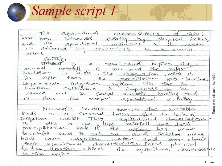 Sample script 1 