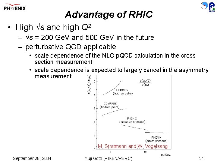 Advantage of RHIC • High s and high Q 2 – s = 200