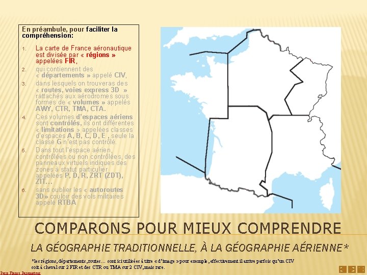 En préambule, pour faciliter la compréhension: 1. 2. 3. 4. 5. 6. La carte