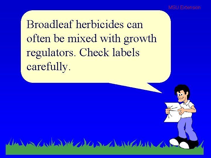 MSU Extension Broadleaf herbicides can often be mixed with growth regulators. Check labels carefully.
