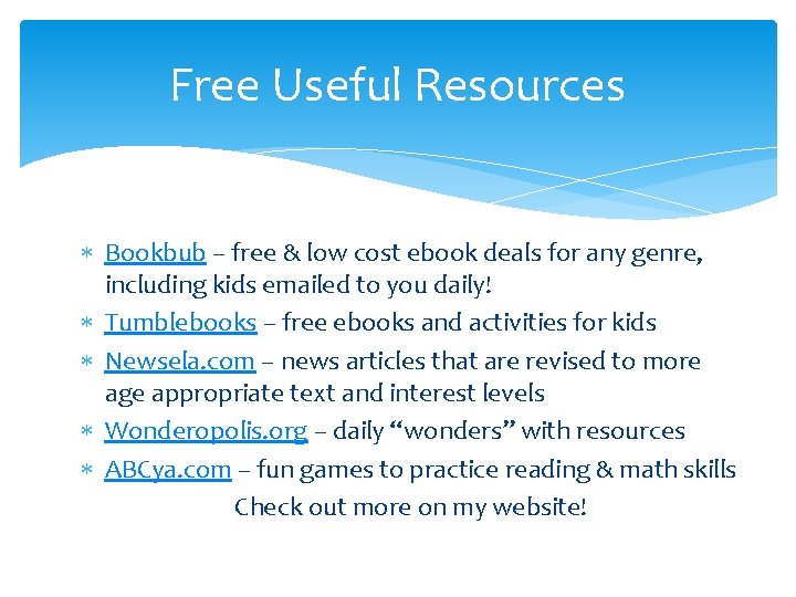 Free Useful Resources Bookbub – free & low cost ebook deals for any genre,