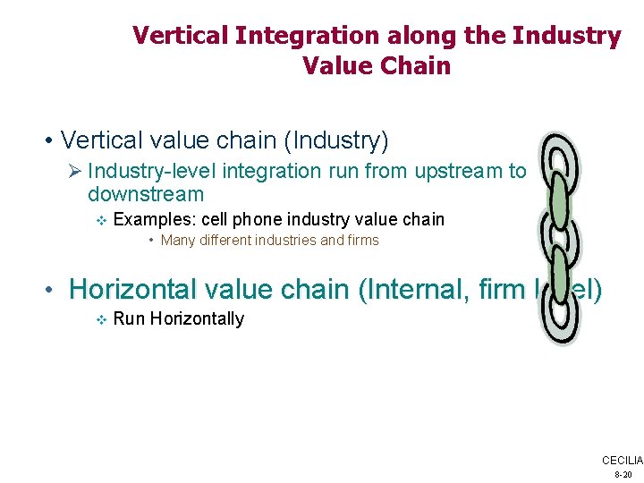 Vertical Integration along the Industry Value Chain • Vertical value chain (Industry) Ø Industry-level