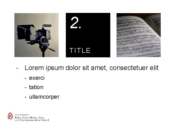 2. TITLE - Lorem ipsum dolor sit amet, consectetuer elit - exerci - tation