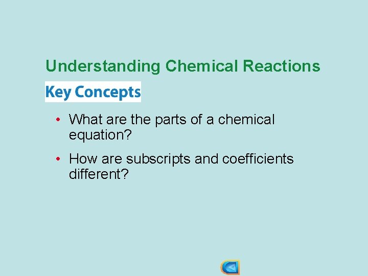 Understanding Chemical Reactions • What are the parts of a chemical equation? • How