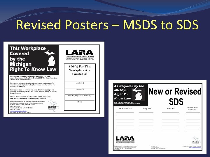 Revised Posters – MSDS to SDS 