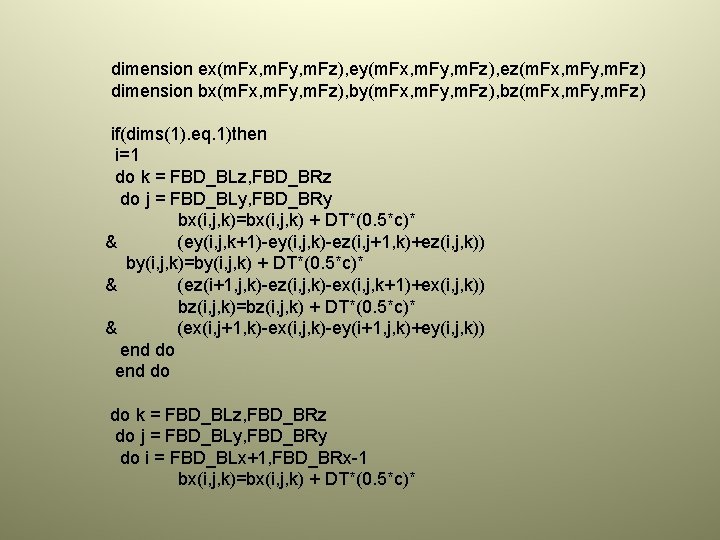 dimension ex(m. Fx, m. Fy, m. Fz), ey(m. Fx, m. Fy, m. Fz), ez(m.