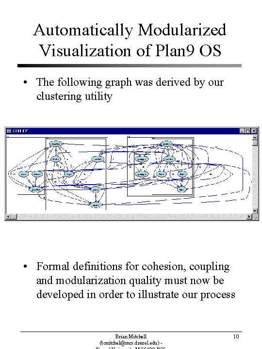 Automatically Modularized Visualization of Plan 9 OS • The following graph was derived by