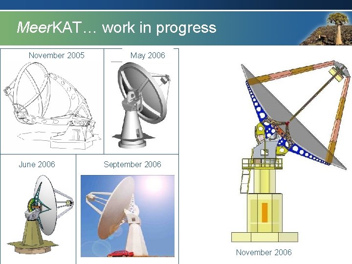 Meer. KAT… work in progress November 2005 June 2006 May 2006 September 2006 November Meer. KAT… work in progress November 2005 June 2006 May 2006 September 2006 November