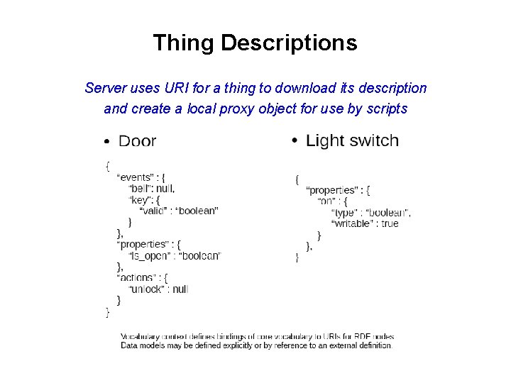 Thing Descriptions Server uses URI for a thing to download its description and create
