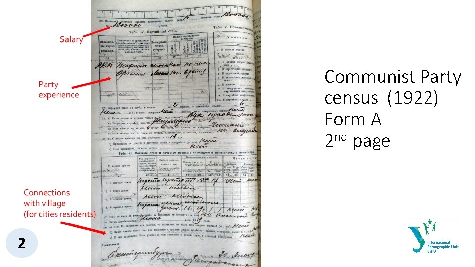 Communist Party census (1922) Form A 2 nd page 2 
