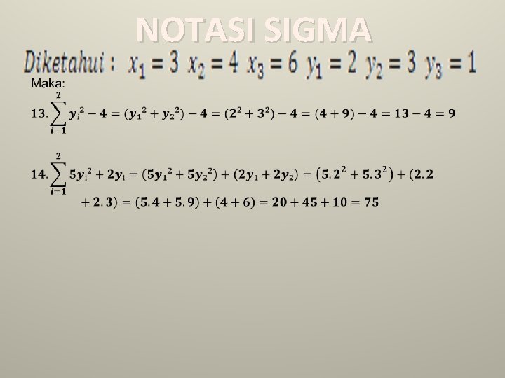 NOTASI SIGMA • 