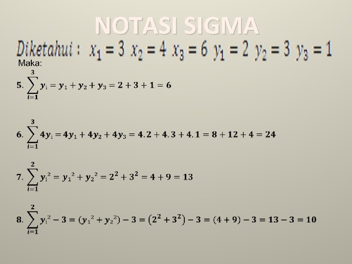 NOTASI SIGMA • 