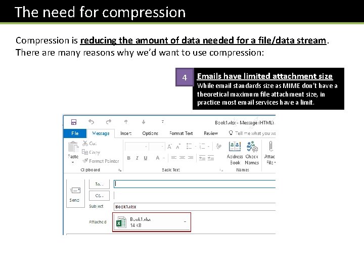 The need for compression Compression is reducing the amount of data needed for a The need for compression Compression is reducing the amount of data needed for a