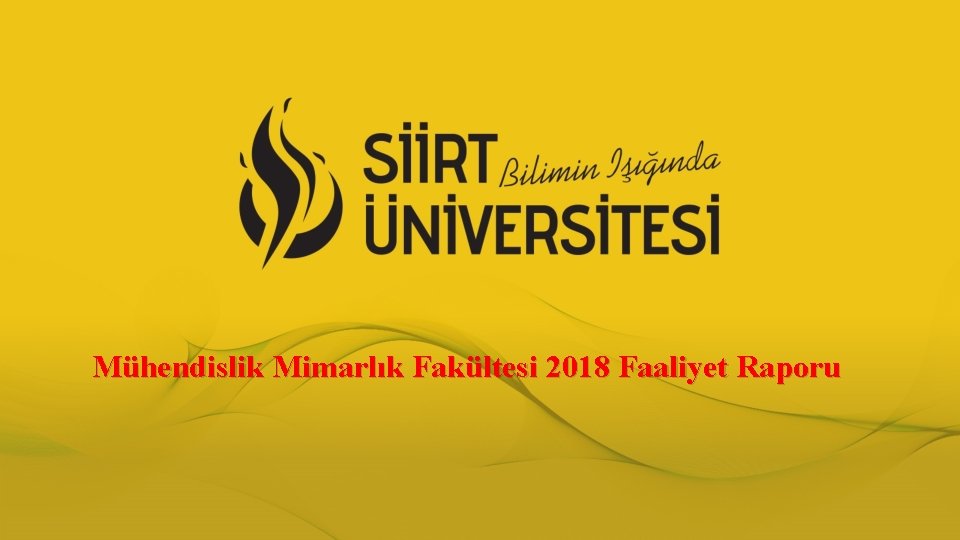 Mühendislik Mimarlık Fakültesi 2018 Faaliyet Raporu 