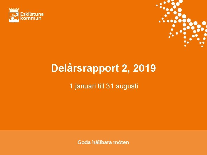 Delårsrapport 2, 2019 1 januari till 31 augusti 