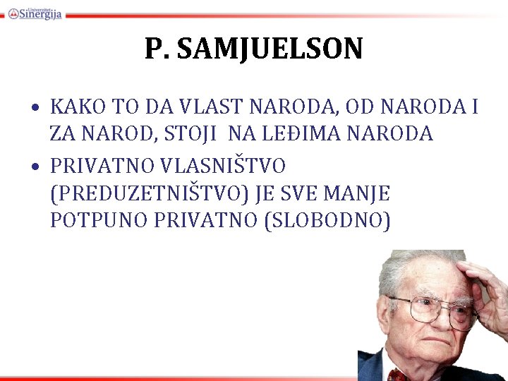 P. SAMJUELSON • KAKO TO DA VLAST NARODA, OD NARODA I ZA NAROD, STOJI