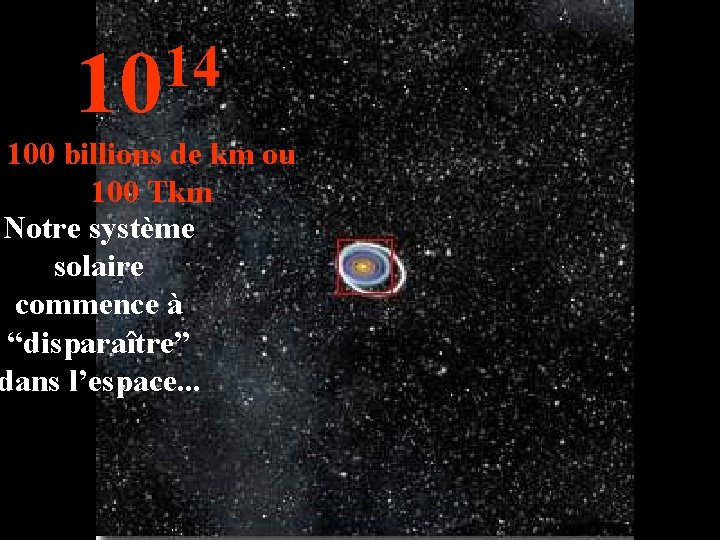14 10 100 billions de km ou 100 Tkm Notre système solaire commence à