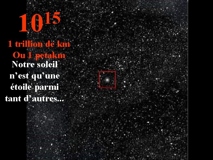 15 10 1 trillion de km Ou 1 petakm Notre soleil n’est qu’une étoile