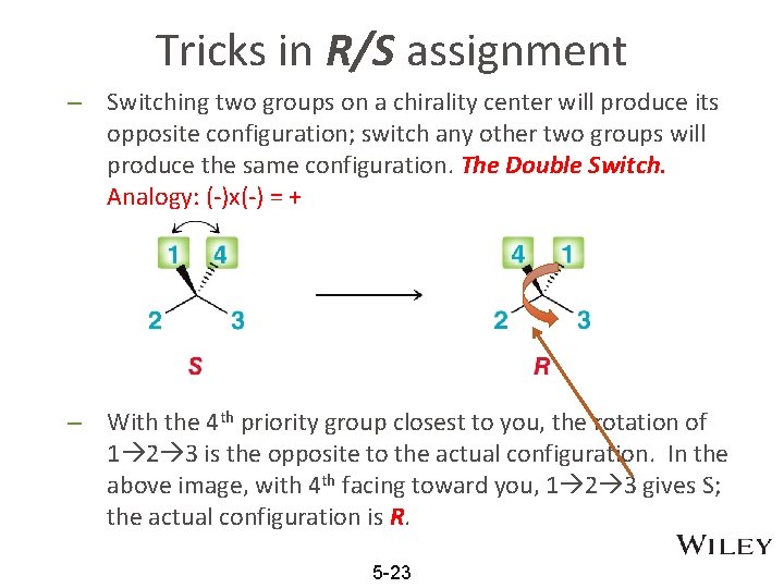 Tricks in R/S assignment – Switching two groups on a chirality center will produce