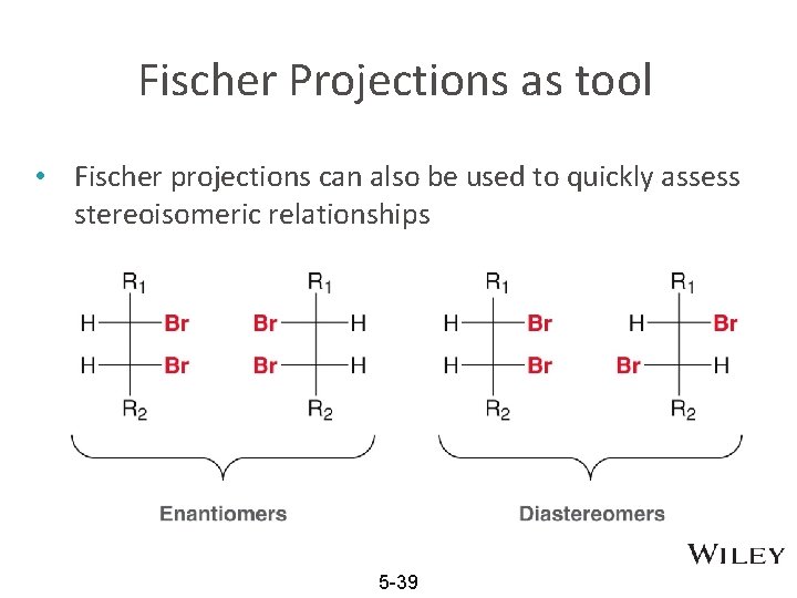 Fischer Projections as tool • Fischer projections can also be used to quickly assess