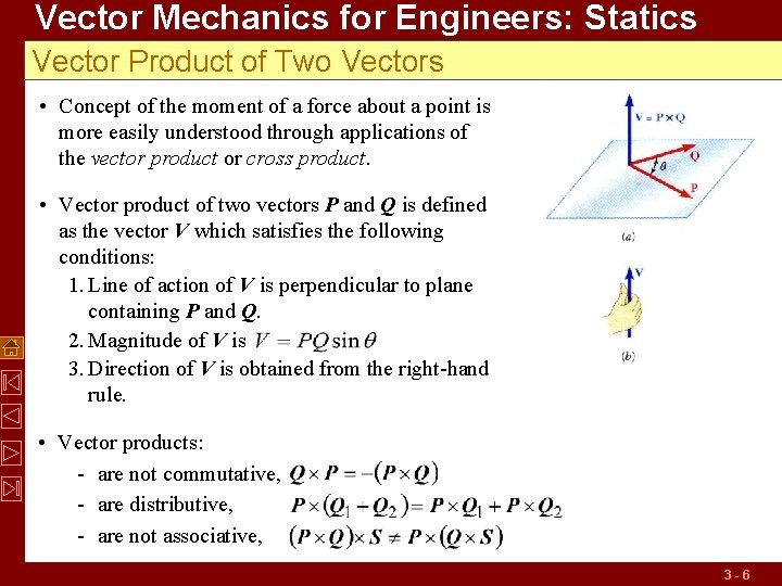 Vector Mechanics for Engineers: Statics Vector Product of Two Vectors • Concept of the