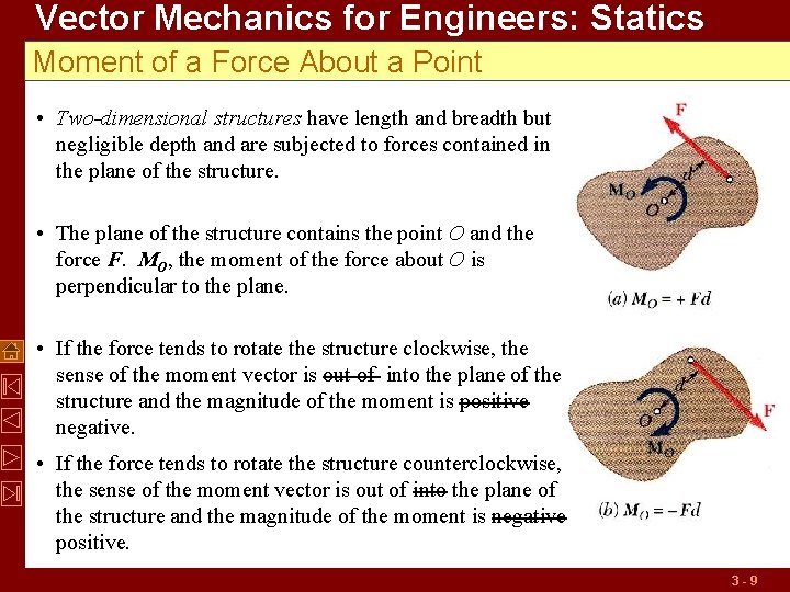 Vector Mechanics for Engineers: Statics Moment of a Force About a Point • Two-dimensional