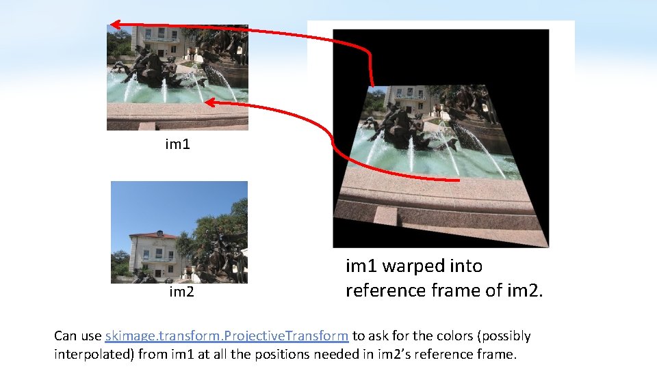 im 1 im 2 im 1 warped into reference frame of im 2. Can
