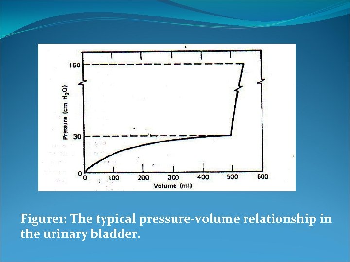 Figure 1: The typical pressure-volume relationship in the urinary bladder. 