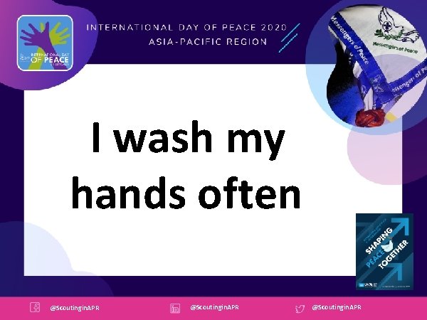 I wash my hands often @Scoutingin. APR 