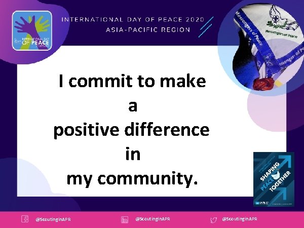 I commit to make a positive difference in my community. @Scoutingin. APR 