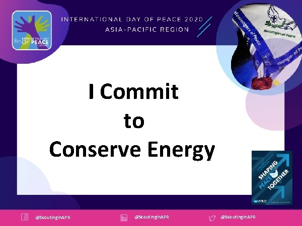 I Commit to Conserve Energy @Scoutingin. APR 