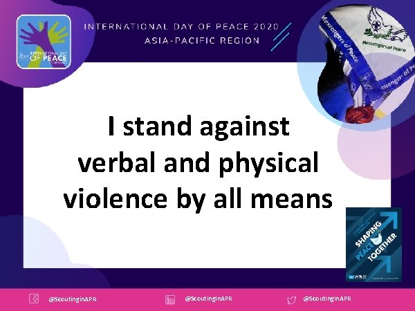 I stand against verbal and physical violence by all means @Scoutingin. APR 