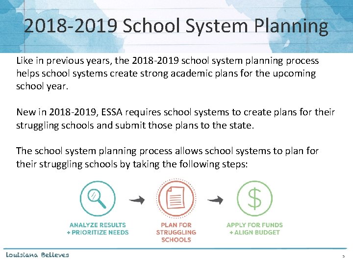 2018 -2019 School System Planning Like in previous years, the 2018 -2019 school system