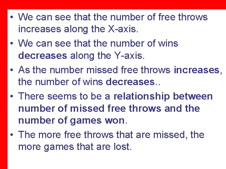  • We can see that the number of free throws increases along the