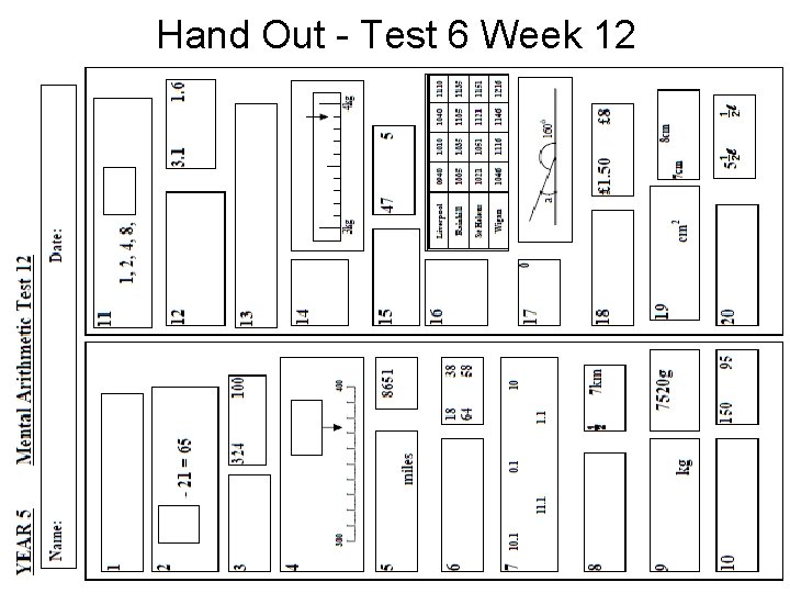 Hand Out - Test 6 Week 12 