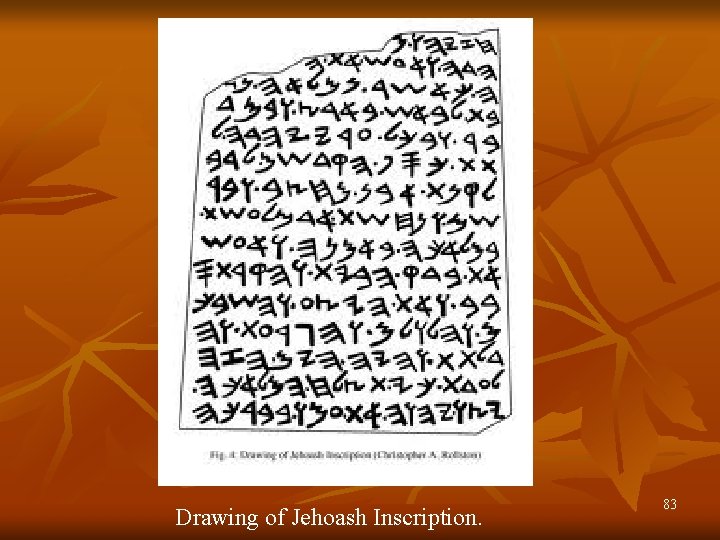 Drawing of Jehoash Inscription. 83 