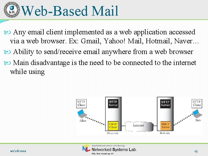 Web-Based Mail Any email client implemented as a web application accessed via a web