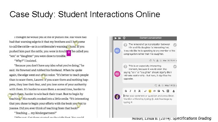 Case Study: Student Interactions Online Nilson, Linda B. (2014). Specifications Grading 