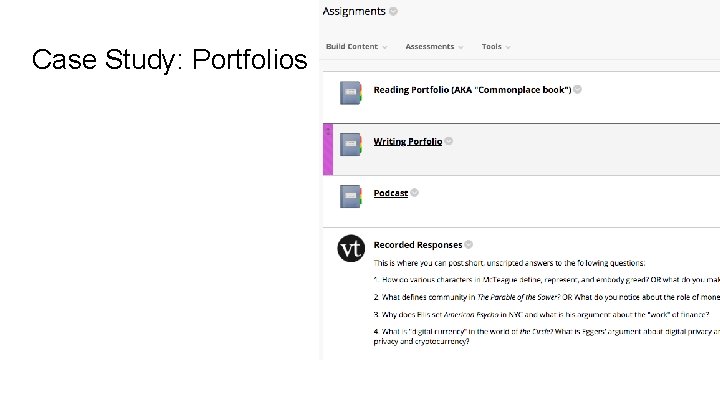 Case Study: Portfolios 