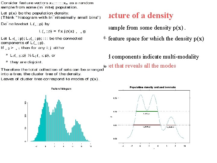 3. Describing the modal structure of a density Consider feature vectors x 1 , 3. Describing the modal structure of a density Consider feature vectors x 1 ,